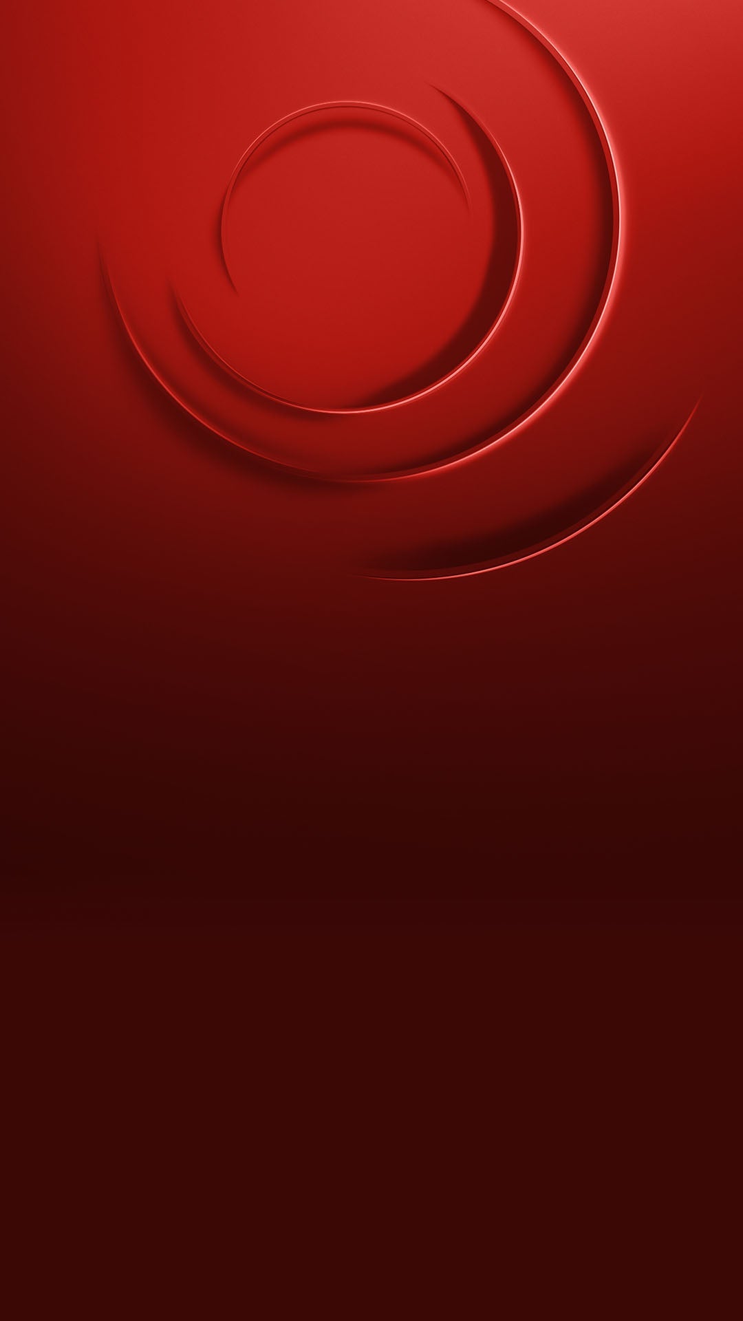 Red background with smooth, curved, embossed swirl patterns near the top, creating a modern and abstract 3D effect. The lower part fades into a darker shade of red.