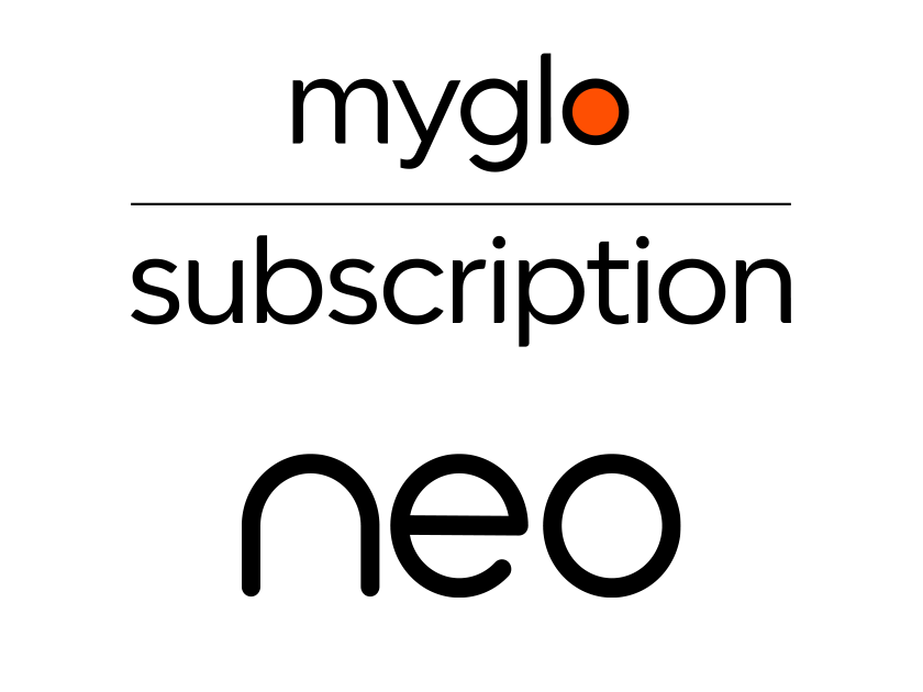 Black text reads “neo™ Subscription” in a modern font, with a red dot over the o, on a white background.